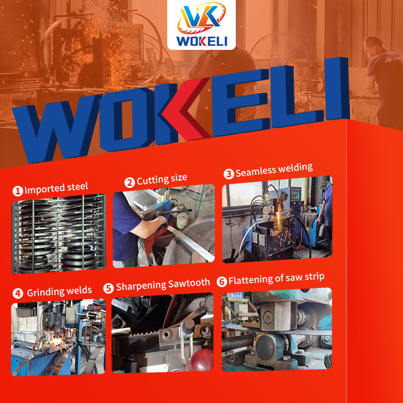 WOKELI M42 Bimetal Band Saw Blade, manufactured through six precision engineering steps—from selecting premium imported steel to seamless welding and precision tooth grinding—ensures exceptional cutting accuracy and extended service life.