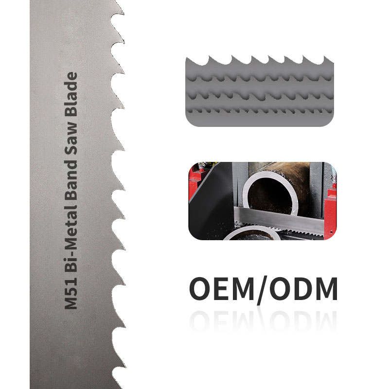 Professional-grade M51 bimetal band saw blades deliver exceptional wear resistance and red hardness, specifically engineered for cutting high-strength, high-hardness metal materials. OEM/ODM customization services are available.