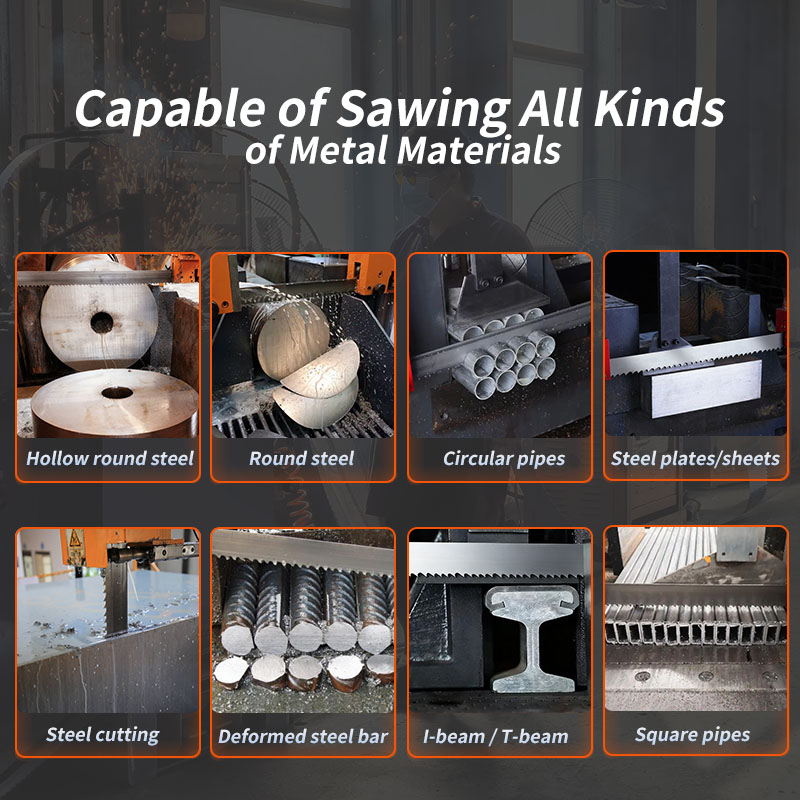 WOKELI M51 Bimetal Band Saw Blade, an all-purpose metal cutting solution suitable for round bars, steel pipes, steel plates, rebar, I-beams, square tubes, and other profiles.