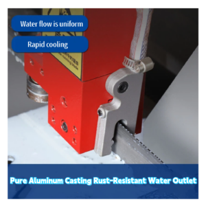 The aluminum alloy cooling nozzle designed for saw blades evenly sprays water onto the blade surface, enabling rapid cooling and lubrication. This effectively extends saw blade life and enhances cutting quality.